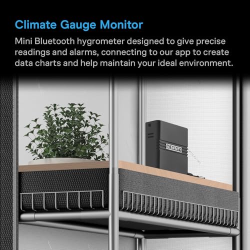 AC Infinity Mini Temperature Humidity Smart Hygrometer A1 Bluetooth App Monitor, Climate Gauge Thermometer Sensor Probe for Basements, Guitar Rooms, Grow Tents & Greenhouses - style: Ranged Sensor, Compact