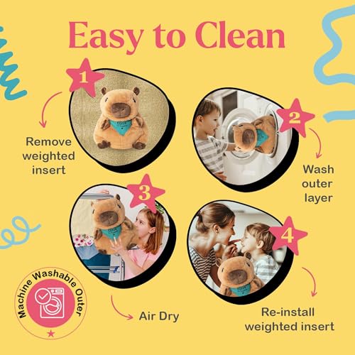 Lilly's Love Weighted Stuffed Animals for Adults & Kids — 5lb Calming Capybara Plush for Anxiety, ADHD & Sensory | Machine Washable Weighted Stuffed Animal w/Removable Insert | Clyde The Capybara - color: Capybara