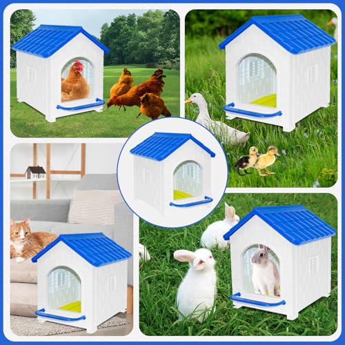 Chicken Nesting Box, Waterproof Plastic Chicken Coop with Washable Nesting Pad, Nesting Box for Hens, Ducks, Rabbits and Poultry - color: Blue