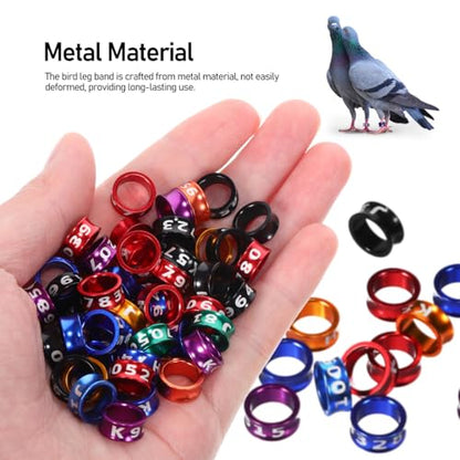 Toddmomy 50 Pcs Multicolor Aluminum Bird Leg Bands Closed Rings for Pigeons Chickens Parrots Small Birds Identification 0.31 Inch
