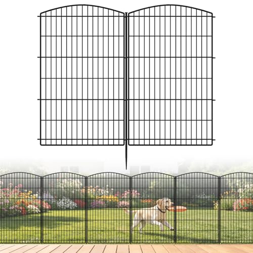 INJOPEXI Decorative Garden Fence 12 Panels 26ft (L)×42in (H) Garden Fences with 12 Panels Rustproof Wire No Dig Rabbit Animal Barrier Fencing Rabbit Dog Fence for Yard Patio Outdoor - Without Gate - size: 12 Panels 26ft(L)-42"(H) - Without Gate