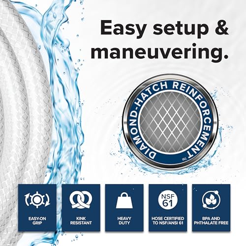 Camco Drinking Water Hose, 50', Reinforced PVC | Drinking Water Safe | Brass Fittings | Swivel Female Connector | 5/8-Inch ID - size: 50-Foot (Pack of 2), style: 5/8-Inch ID