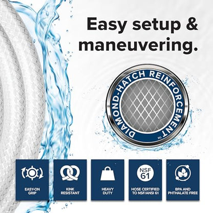 Camco Drinking Water Hose, 50', Reinforced PVC | Drinking Water Safe | Brass Fittings | Swivel Female Connector | 5/8-Inch ID - size: 50-Foot (Pack of 2), style: 5/8-Inch ID