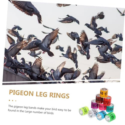 Abaodam 100pcs Pigeon Leg Bands Colorful Bird Foot Rings for Easy Identification of Racing Pigeons Chickens and Other Poultry Mixed Colors Random Styles