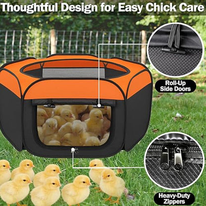 Foldable Chick Brooder - Coop Playpen Tent, Duckling Starter Kit, Breeding Shelter Box, Portable Poultry Cage, Goose Duck Use, Rabbit Dog Housing, Small Animal Care enhancing animal raising during bac