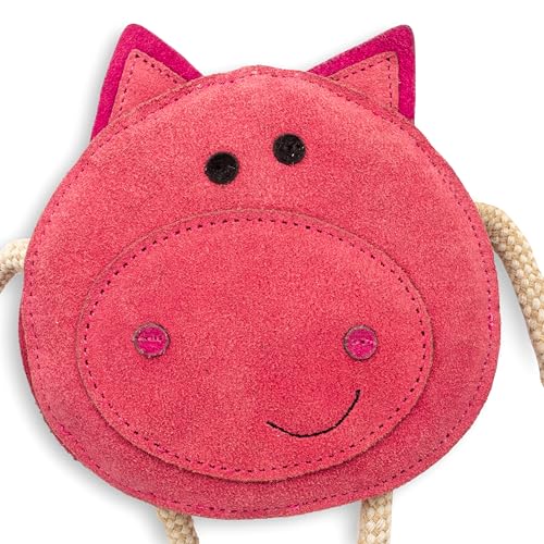 Fuzzl Eco Leather Pickles Pig Natural and Tough Dog Toys - Long Lasting Chew Toys for Aggressive Chewers - Strong Dog Toy for Dogs and Puppy - style: Leather Pig