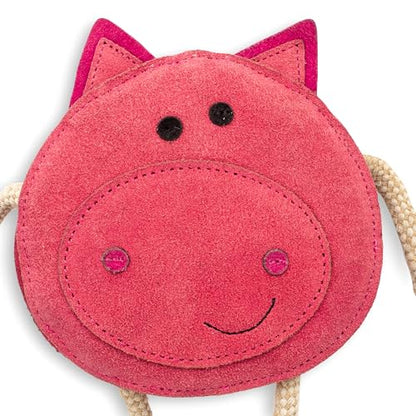 Fuzzl Eco Leather Pickles Pig Natural and Tough Dog Toys - Long Lasting Chew Toys for Aggressive Chewers - Strong Dog Toy for Dogs and Puppy - style: Leather Pig