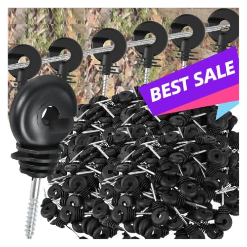 Electric Fencing Ring Insulators Electric Fence Insulators Screw in for Wood Post Easy Install Ranch Farm Fencing Supplies All Weather(5pcs) - color: 5pcs
