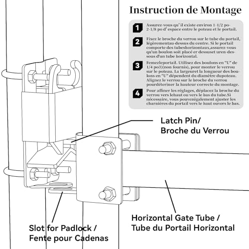 [Upgraded] 5 inch Black S16100700 Two Way Lockable Gate Latch | Include 4-Digit Combination Lock and Screwdriver for Farm Gate Latch, Metal Gates with 1-1/4" to 1-1/2" Diameter Tubes - color: A01 1xLockable Gate Latch for 1-1/4 to 1-1/2 Tubes