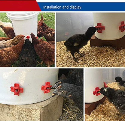 Doublewood 20Pcs Chicken Nipples Horizontal Side Mount Poultry Water Nipple Waterer Drinker Outdoors for Chicken Ducks Quail and Other Poultry (20)