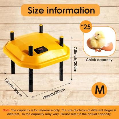 12 * 12inch Chick Brooder Heater Plate with Temperature Adjustable and Display,Adjustable Height & Angle Brooder Box for Baby Chicks Quail Duckling Chicken Heat Warmer Lamp Poultry Habitat Supplies - size: 12.0"L x 12.0"W x 9.0"H