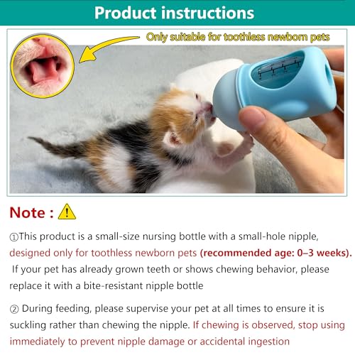 Puppy Bottles for Nursing，Kitten Bottles for Nursing，Pet Feeding Bottle，(Blue- 20ml) - color: Blue