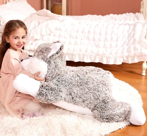IKASA Giant Wolf Stuffed Animal Plush Toy, 30 Inches Big Soft Toys for Kids Girls Boys Girlfriend - style: Wolf