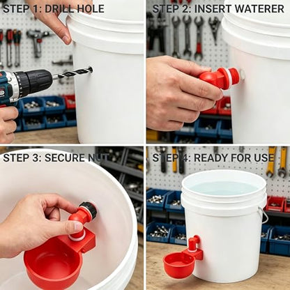 3Pcs Automatic Poultry Watering Cups, Adjustable No-Leak Chicken Waterer, PVC Auto Drinking Bowl for Chick Duck Goose Bird