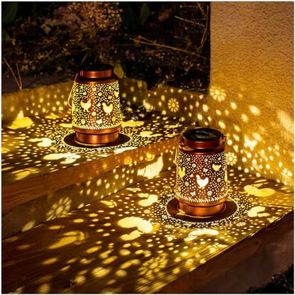 2 Pack Solar Chicken Lanterns Outdoor Waterproof Hanging Lights for Garden Decor, Yard, Patio, Lawn, Tabletop, Pathway, Landscape - Metal Decorative LED Gifts for Women Men - style: 2 Pack Chicken