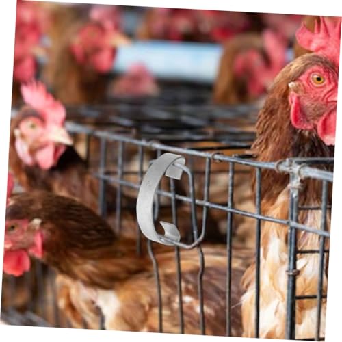 HANABASS 20pcs Steel Chicken Cage Door Hooks Simple Installation Metal Snap Hooks for Poultry Breeding Equipment Convenient Design for Bird Cages