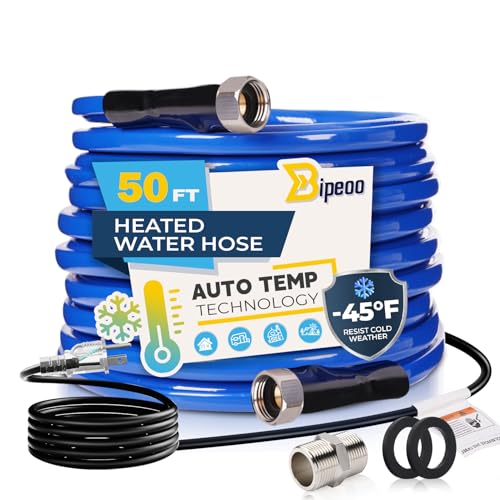 50FT Heated Water Hose for Rv,Heated Water Hose Antifreeze to -45°F,Great Rv Accessories for Campers,Livestock,Agriculture,Lead and BPA Free - size: 50FT