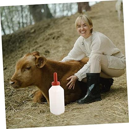 Thickened Vertical Hand-Operated Nursing Bottle for Calves Goats and Pigs Feeding Container Bite Design for Small Farm Animals