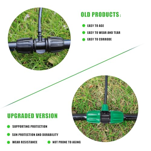 10 Pcs 1/2 to 1/4 inch Garden Hose Tubing Irrigation Fittings,3-Way Anti-Leak 1/2'' to 1/4'' Locked Barbed Drip Irrigation Tee Connectors (1/2"IDx0.6-0.63"OD) 1/2'' to 1/4'' Irrigation Tubing Fitting - size: 10 PCS 1/2" to 1/4" 3-Way Connectors
