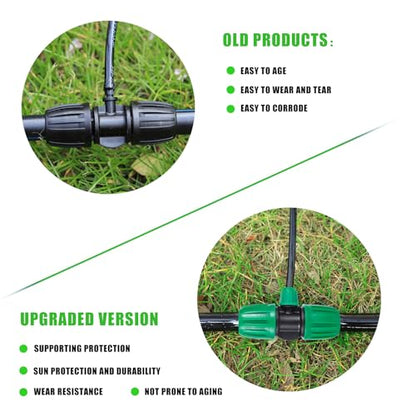 10 Pcs 1/2 to 1/4 inch Garden Hose Tubing Irrigation Fittings,3-Way Anti-Leak 1/2'' to 1/4'' Locked Barbed Drip Irrigation Tee Connectors (1/2"IDx0.6-0.63"OD) 1/2'' to 1/4'' Irrigation Tubing Fitting - size: 10 PCS 1/2" to 1/4" 3-Way Connectors