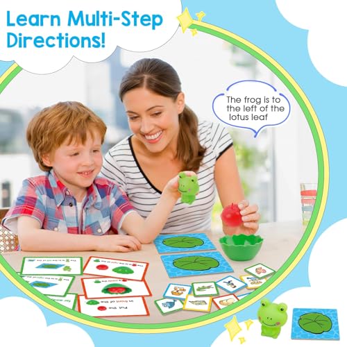 Broytain Positional Word Learning Set, Toddler Board Games, Manipulatives Match Games, Educational Games for Kids Ages 4+, STEM Learning Activities, Fine Motor Skills, Speech Therapy Toys - color: Yellow