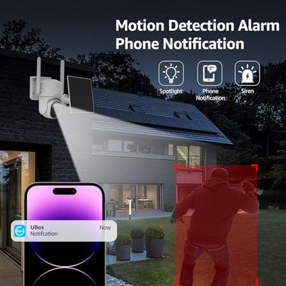 BOAVISION 4G LTE Cellular Solar Security Camera Wireless Outdoor, Alert PTZ Cameras with 5MP HD Night Vision, PIR Motion Sensor, 2 Way Audio, No WiFi Needed Security Camera
