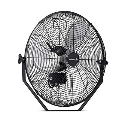 NewAir 20" High Velocity Wall Mount Fan, Heavy Duty Waterproof Outdoor Fan, Adjustable Tilt and 3 Speeds up to 4650 CFM, Pull Chain Switch | Wall Fan or Garage Fan for Indoor, Patio, Gym or Porch