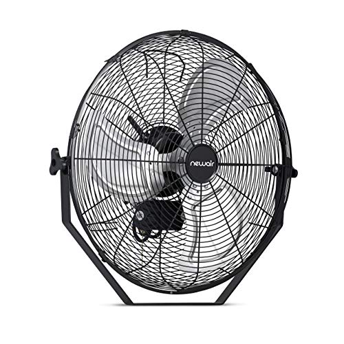 NewAir 20" High Velocity Wall Mount Fan, Heavy Duty Waterproof Outdoor Fan, Adjustable Tilt and 3 Speeds up to 4650 CFM, Pull Chain Switch | Wall Fan or Garage Fan for Indoor, Patio, Gym or Porch