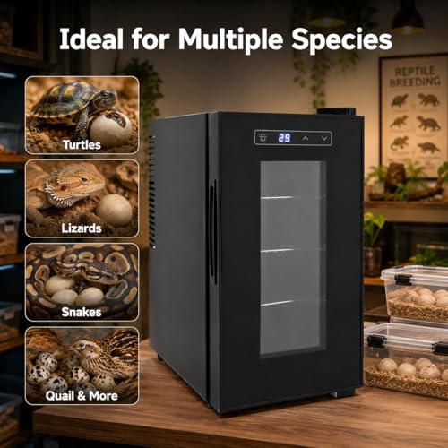 Cabinet Incubators for Hatching Eggs, 23L Scientific Lab Incubator Reptile Egg Incubator for Hatching Chicks, Reptile Incubator Cooling and Heating 10-40°C Temperature Control for Turtle Lizard Snake
