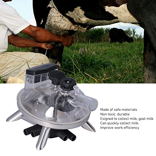 Milking Claw, 240cc Cow Milk Collector Tool Replacement, Easy to Install Farm Milking Machine Accessories with Stainless Steel Base, Milk Claw Cluster for Cow Sheep