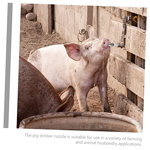 ORFOFE 5pcs Stainless Steel Pig Water Feeder Nozzles Durable Drinker Nozzle for Livestock Anti-Splash Design for Efficient Water Usage Animal Husbandry