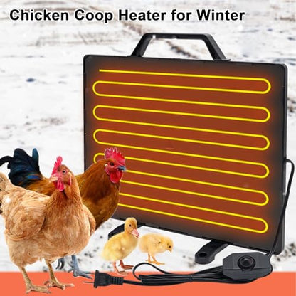 Chicken Coop Heater for Winter, 160 Watts Energy-efficient Rapid Radiant Heating Chicken Heater, Adjustable Temp Radiant Heat Panel, for Chick Kitten Puppy Poultry Pets
