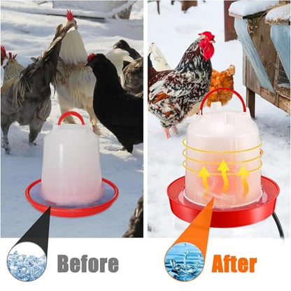 Heated Chicken Waterer,2025 Hanging Poultry Water-Heated Chicken Waterer,Thermostatically Controlled Heated 6L Outdoor Hanging Heated Poultry Waterer Dispenser for Chicks Livestock,Farm Innovators