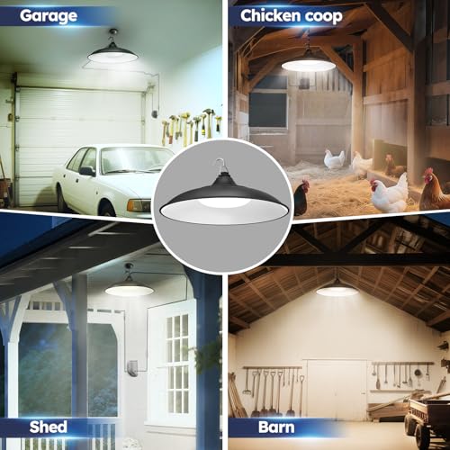 Solar Shed Lights Indoor Outdoor, 3200LM Motion Sensor Pendant Light Daytime Available with Remote & Button Control, IP65 Waterproof 4 Lighting Modes for Barn Garage Gazebo Chicken Coop Shop - 2 Pack - size: 2 Pack
