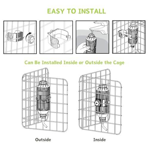 Pet Water Bottle[S24, 24oz], Hanging Dog Water Dispenser Kennel Plastic Drinker Kettle Feeder BPA Free Cage Crate Hutch Puppy Cat Rabbit (Guniea Pigs-Small Bunnies-Chinchillas) - size: 24oz (Guniea Pigs-Small Bunnies-Chinchillas)