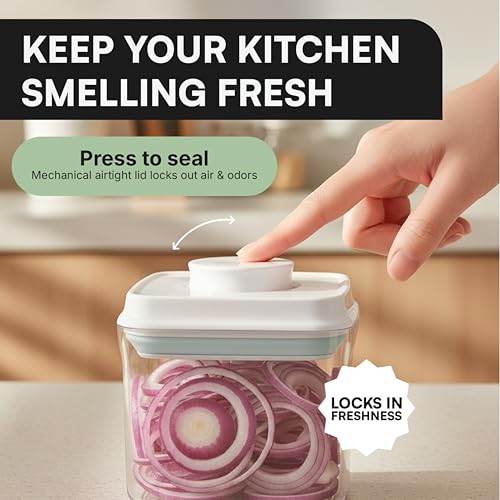 Bop Top Airtight Food Storage Containers with Lid 2 Cups / 16 oz | Kitchen Canister Sets | Air Tight Pantry Container | Pop Top Dry Food Storage Containers for Snacks, Sugar, Flour, Baking, Pasta - color: 16 oz