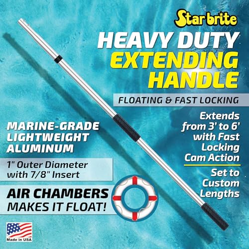 STAR BRITE Extend-A-Brush Handles - Fixed & Telescoping Floating Handles - Quick Connect for Boat, RV, Pool, Auto, Home Cleaning - Durable, Versatile Extension Handles for Multiple Accessories - style: 3'-6' Heavy Duty Extend-A-Brush