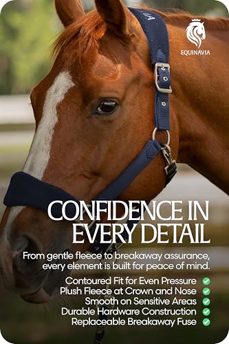 Equinavia Saga Fleece Padded Breakaway Halter - Navy - Cob - color: Navy, size: Cob