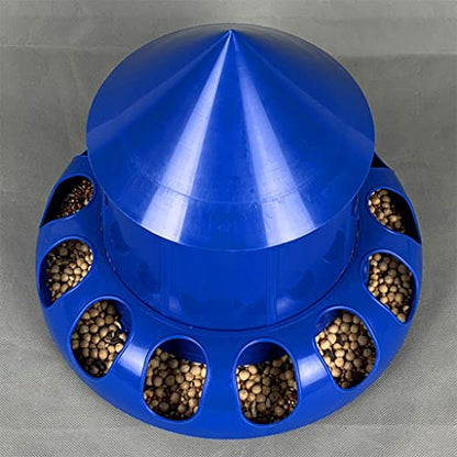 Feeder No Waste Automatic Poultry Food Dispenser House Design with Cover Hanging Poultry Food Contain Chick Feeders for Brooder No Waste - size: S
