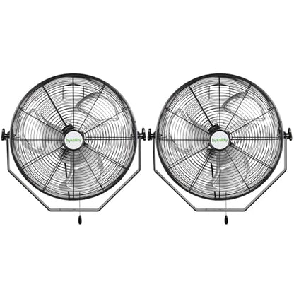 hykolity 4300 CFM 18 inch Industrial Wall Fan, 3-Speeds High Velocity Wall Mount Fan with Sealed Motor, Heavy Duty Metal Barn Fans for Shop, Garage, 2 Pack - size: 18 inch