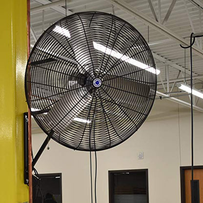 Schaefer 24CFO-B 24" Fixed-Mount Circulation High Airflow Fan, Industrial Made in USA, 2-Speed, 1/4 HP, 5280CFM, Black