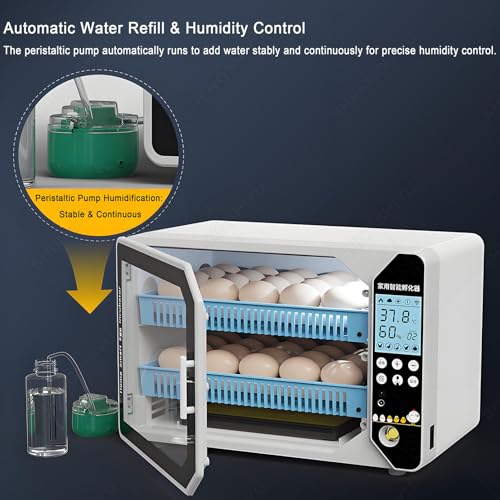 Chicken Incubators for Hatching Eggs,Automatic Humidity Incubator with Auto Egg Turner,Automatic Water Refill,Adjustable Spacing Egg Tray,3-in-1 Function:Incubation,Hatching,Brooding 2Layers - size: 2Layers