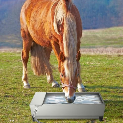 Float Drinking Bowl, Cattle Drinking Bowl, Large Capacity Automatic Water Dispenser 7.5L 304 Stainless Steel Self Filling for Dogs Horses Cows Goats