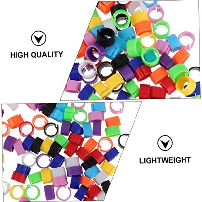 Happyyami 300pcs Blank Chicken Leg Bands for Birds Poultry Clip Leg Rings Easy Identification for Chicks Ducks and Pigeons Multi for Marking and Managing Your Birds
