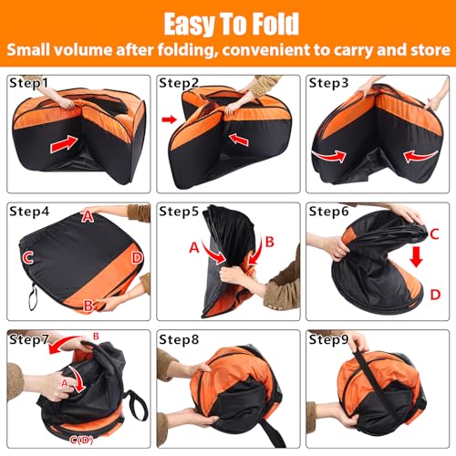 Brooder Box for Chick, 6-in-1 Chick Starter Kit, Includes Brooder Heating Plate, Baby Chicken Pen, Chicken Feeder, Waterer, Perch, Nesting Pad (Brooder Set) - color: Orange, Black