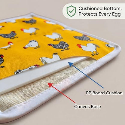 UKJENT Egg Collecting Basket for Kids & Family Farm Chores, 9 Padded Pouches to Prevent Broken Eggs, Safe & Easy Egg Carrier with Sturdy Handle, Chicken Duck Goose Eggs Holder from Coop to Kitchen - color: Color 7