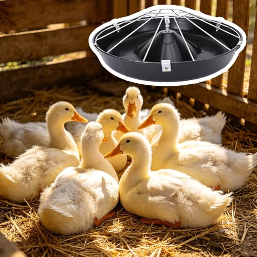 Round Livestock Feed Trough for Duck, Chicken, No Waste Outdoor/Indoor Piglet Feeder, Pasture Poultry Water Bowl Container, Easy to Install(Single Rack,52cm/20.5"(8 Slots)) - color: Single Rack, size: 52cm/20.5"(8 Slots)