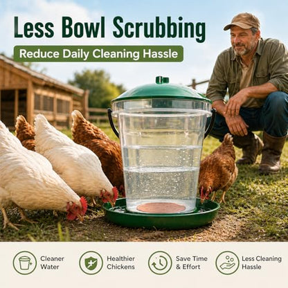 Copper Disc for Chicken Water Purification, 99.99% Pure Copper Disk, Helps Keep Water Cleaner, Fits Chicken Waterers, Chicken Water Feeders & Bird Baths