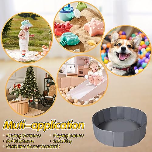 Ball Pit for Toddlers Babies Dogs Cats Iinfant Children, Foldable Ball Pits Play Tent, Crawl Playpen Ball Pool with Storage Bag, Surprise for Boys Girls Festival (Balls Not Included), Gray