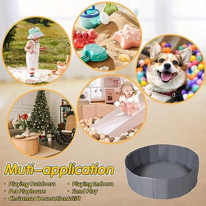 Ball Pit for Toddlers Babies Dogs Cats Iinfant Children, Foldable Ball Pits Play Tent, Crawl Playpen Ball Pool with Storage Bag, Surprise for Boys Girls Festival (Balls Not Included), Gray